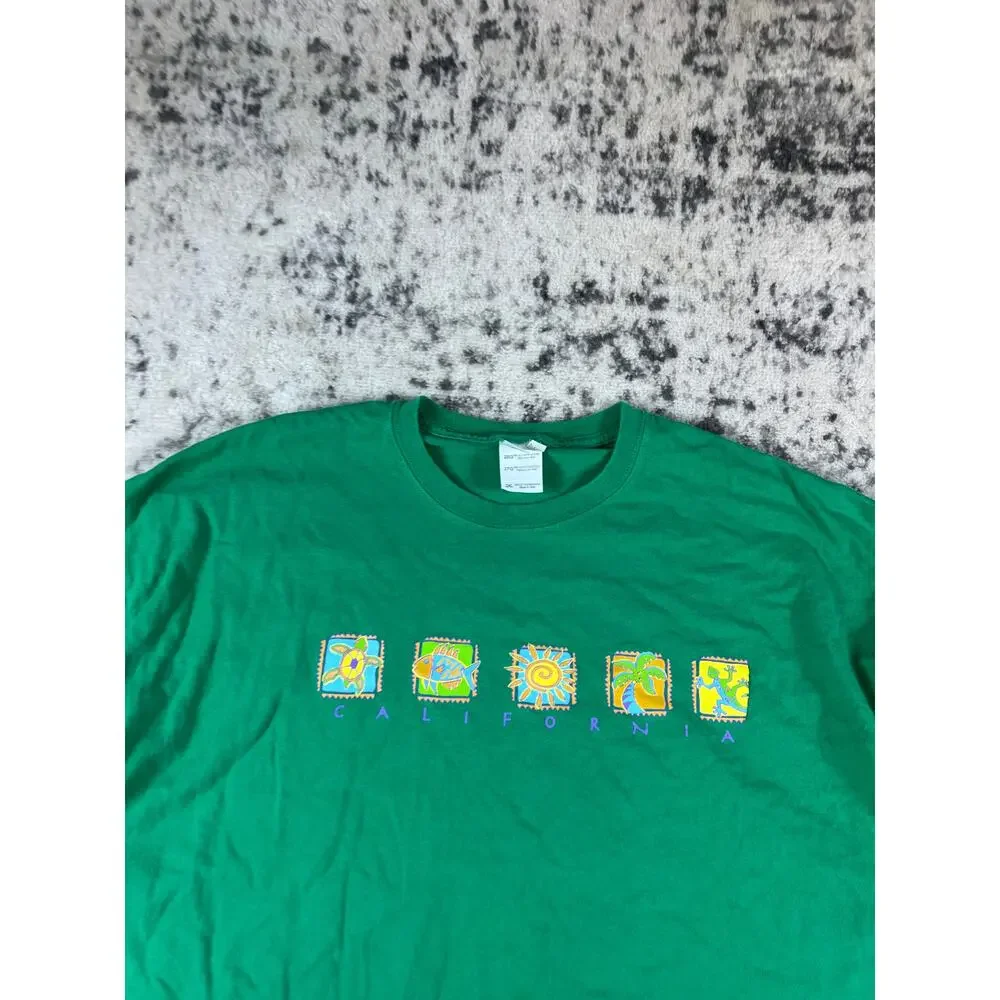 Vintage California Shirt Mens 2XL Green Beach Turtle Souvenir Tropical Graphics